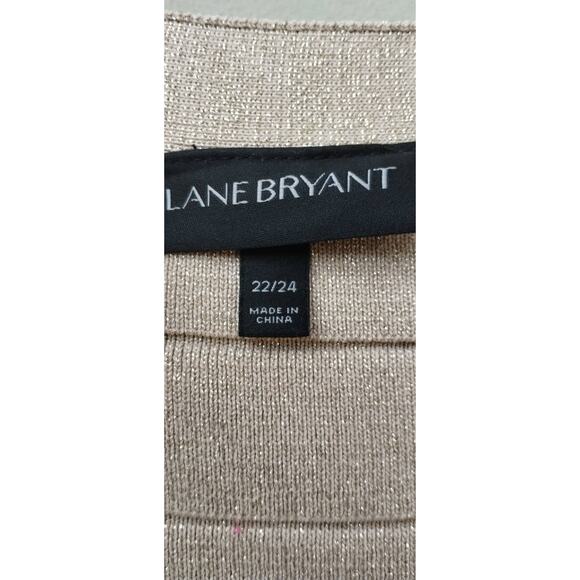 Lane Bryant Gold Sparkle Metallic Front Zip Cardigan Size 22-24 Nylon/Rayon 2XL - Picture 3 of 10
